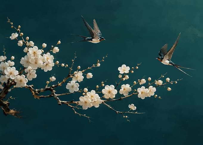 Swallows and Cherry Blossoms