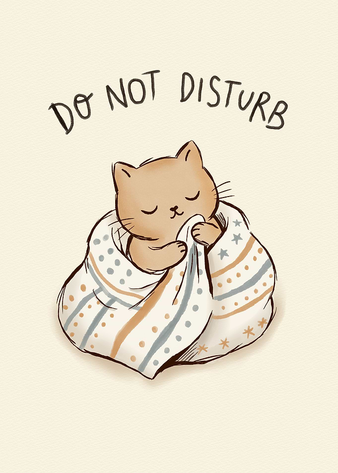 Cute Cat 'Do Not Disturb' Illustration