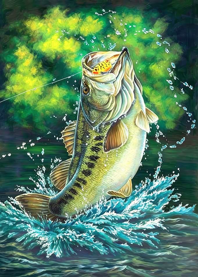 Bass Fishing Jump
