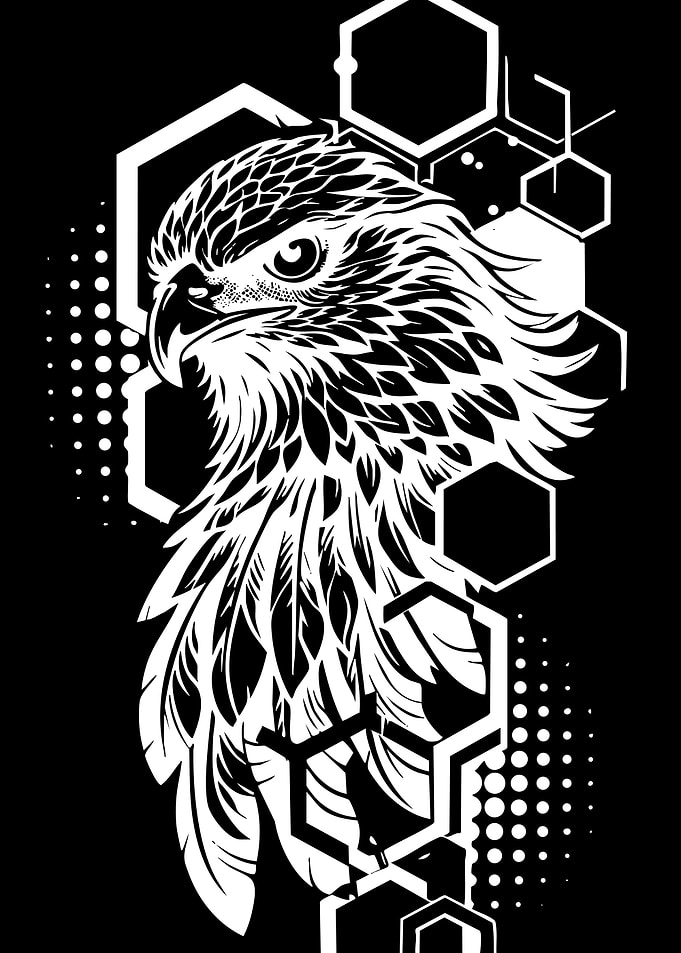 Geometric Hawk Illustration