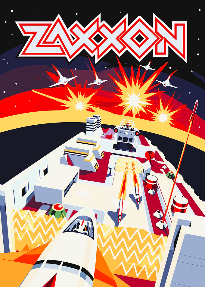 Zaxxon Retro Arcade Game Art