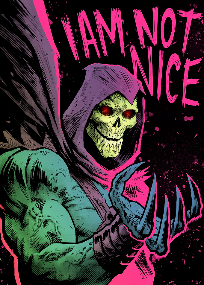 Skeletor 'I Am Not Nice' Comic Art