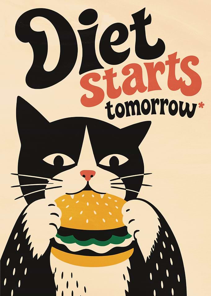 Cat Eating a Burger
