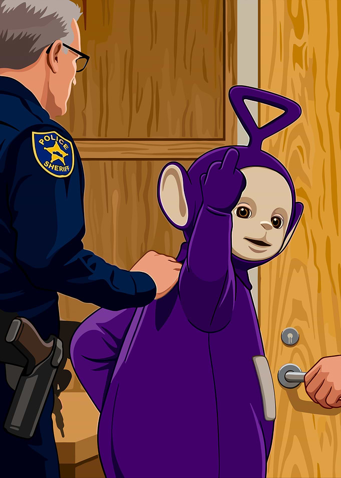 Tinkywinky arrested by sheriff