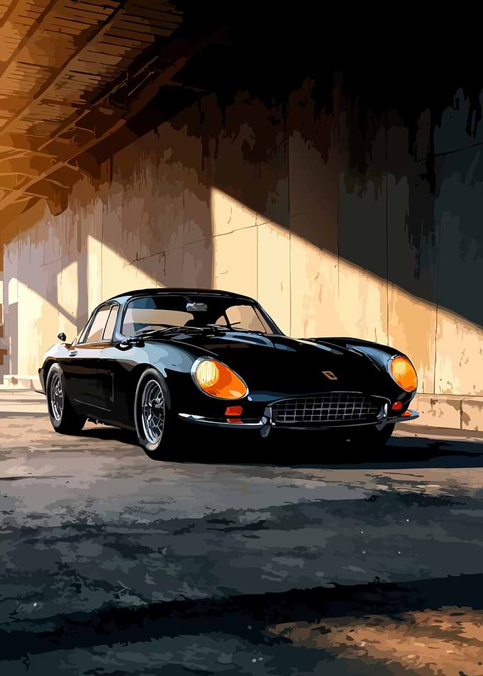 Black Vintage Sports Car