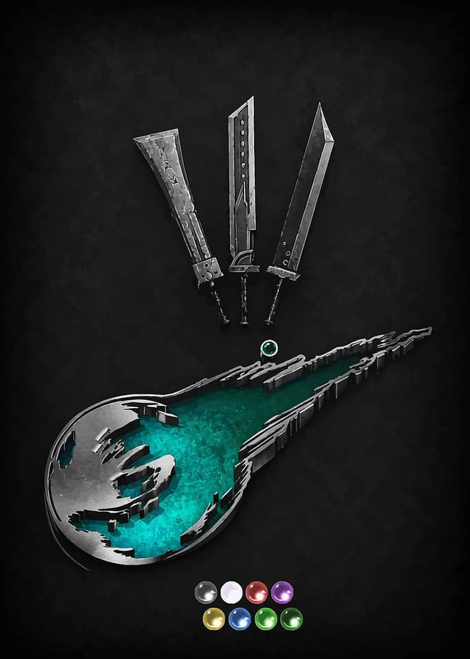 Final Fantasy VII Materia and Swords