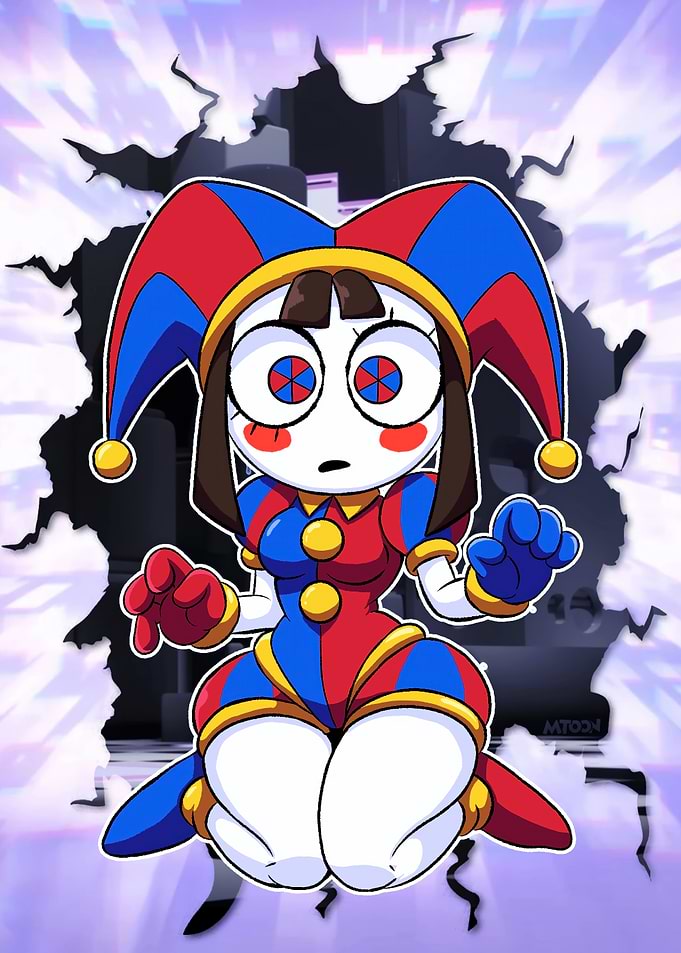 Jester Character with Swirling Background