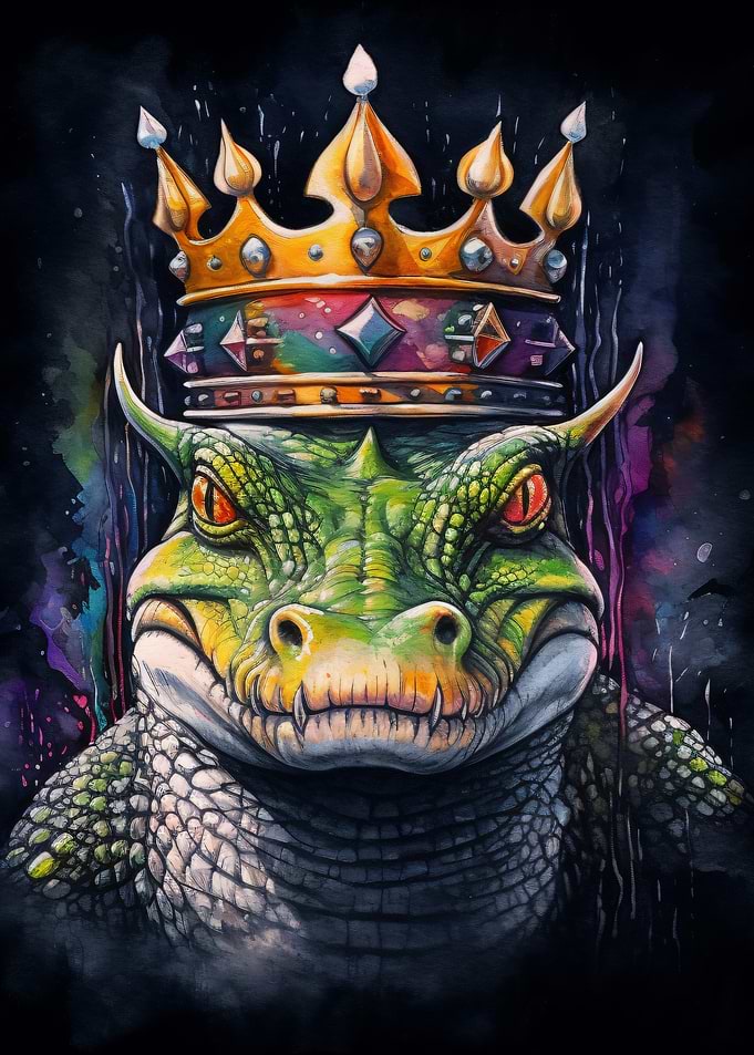 King Crocodile with Crown