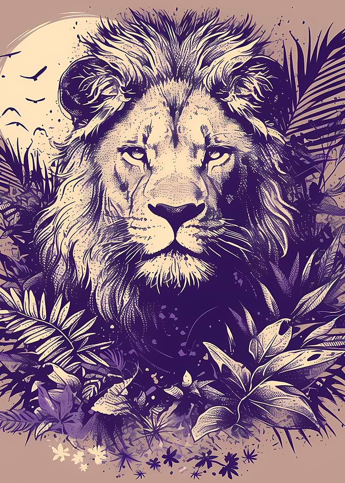 Majestic Lion in Jungle