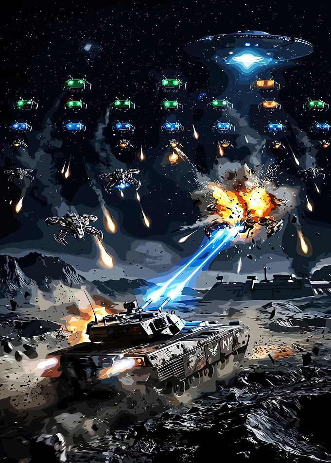 Sci-fi Tank Battle in Space