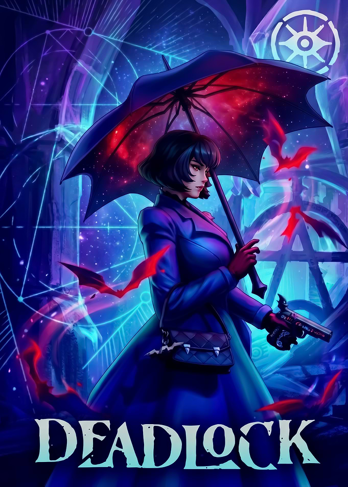 Deadlock Game Art with Woman and Gun