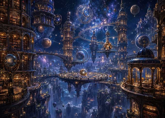 Steampunk City in the Cosmos