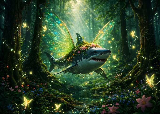 Fairy Shark in Enchanted Forest