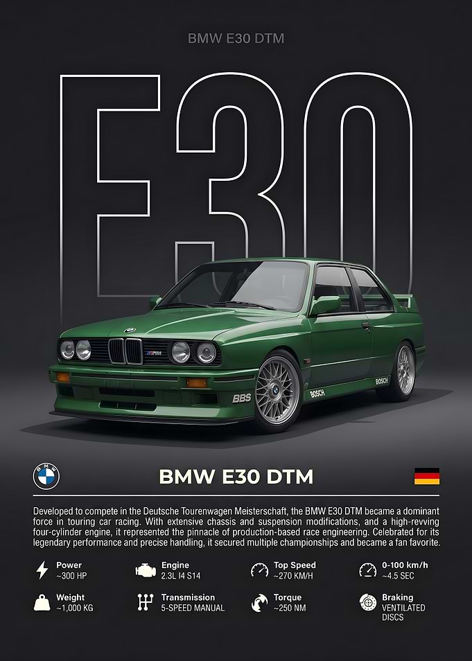 BMW E30 DTM Poster