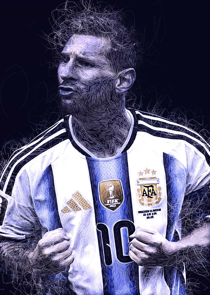 Lionel Messi Argentina Jersey Art
