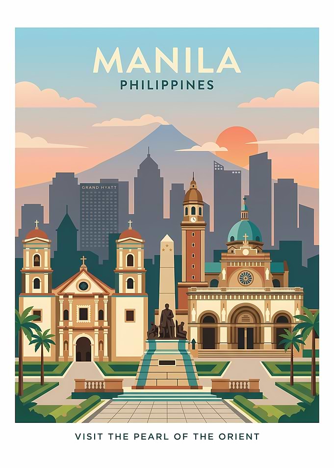 Manila Philippines Travel Poster