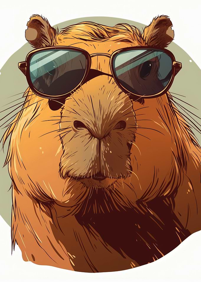 Cool Capybara Wearing Sunglasses