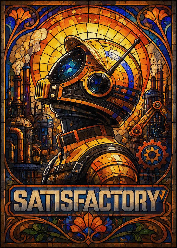 Satisfactory Stained Glass Robot Art
