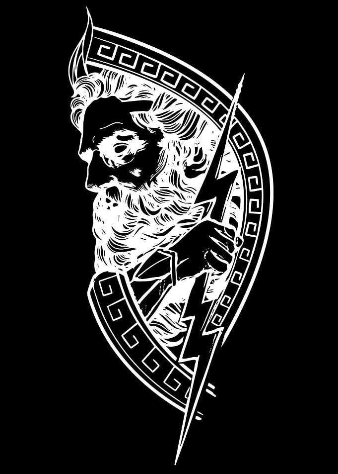 Zeus with Lightning Bolt