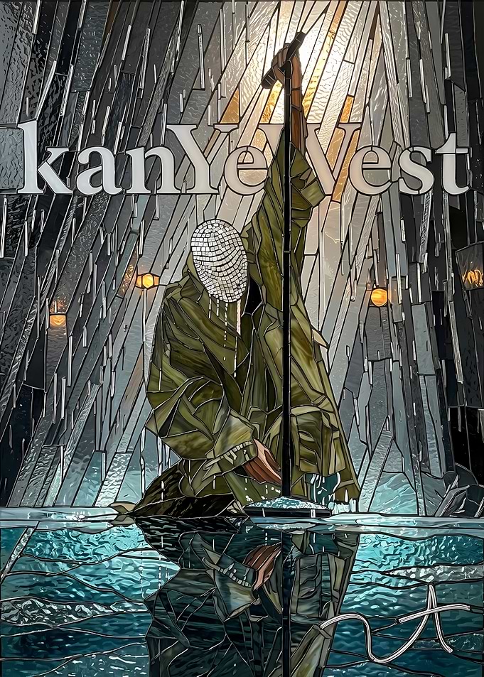 Kanye West Stained Glass Art