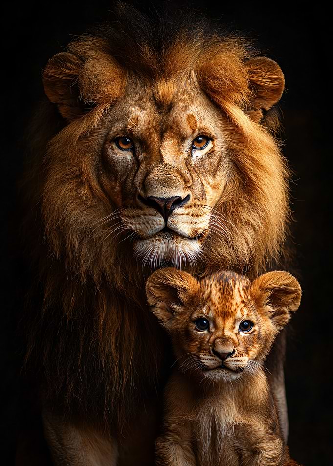 Lion and Cub Portrait