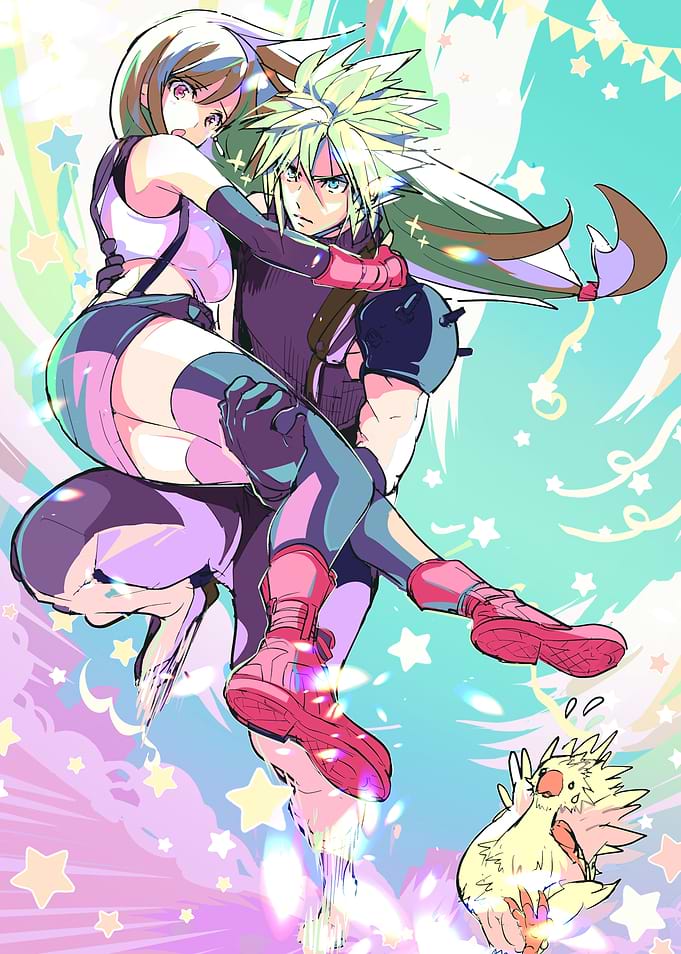 Final Fantasy VII Cloud and Tifa
