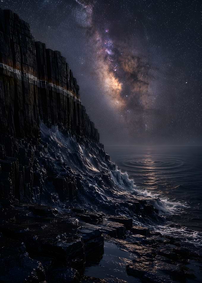Milky Way over Coastal Cliffs