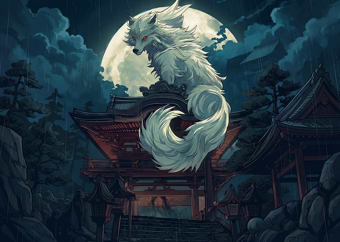 Mythical White Wolf Spirit