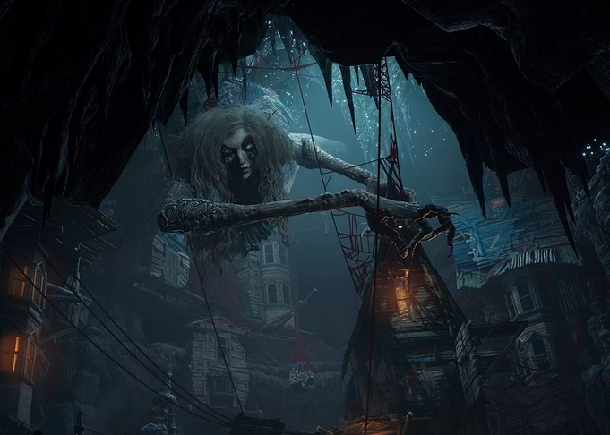 Horror Game Character in Spooky Setting