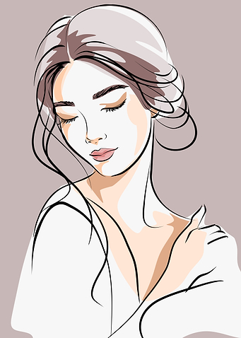 Elegant Woman with Closed Eyes