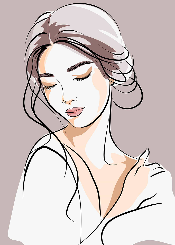 Elegant Woman with Closed Eyes