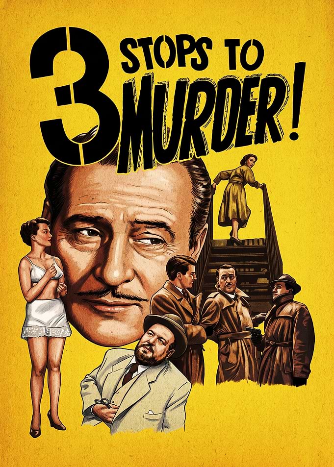 3 Stops to Murder Vintage Poster