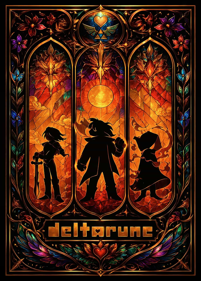 Deltarune Stained Glass Poster
