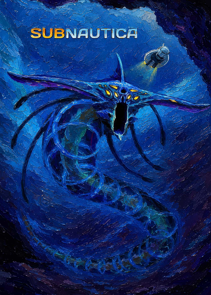 Subnautica Leviathan and Submarine