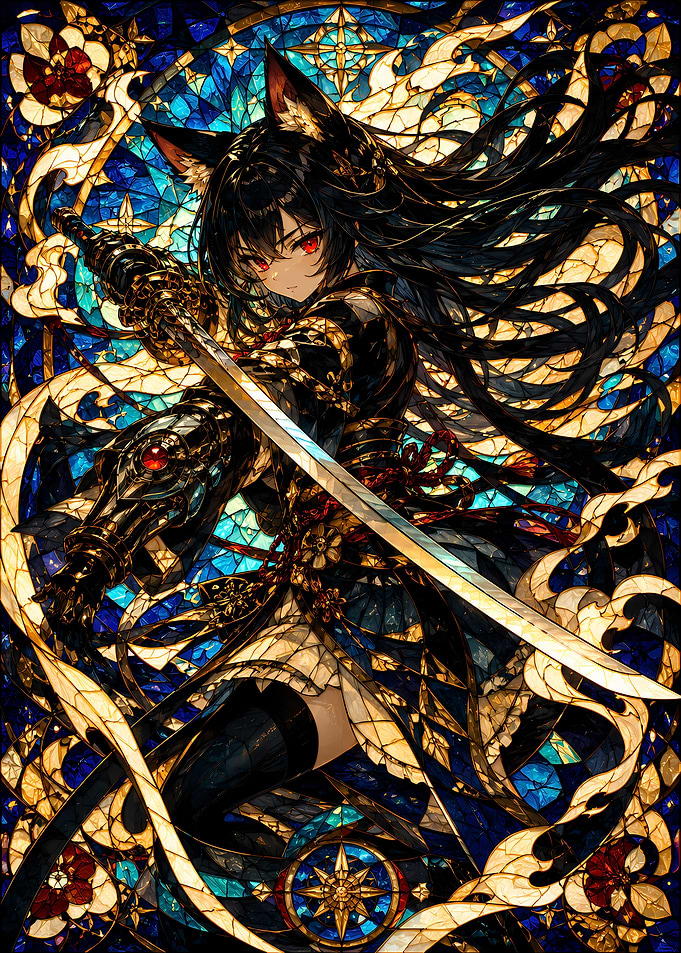 Anime Wolf Girl with Katana