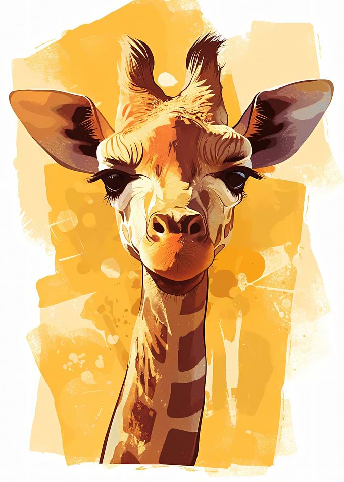 Watercolor Giraffe Portrait