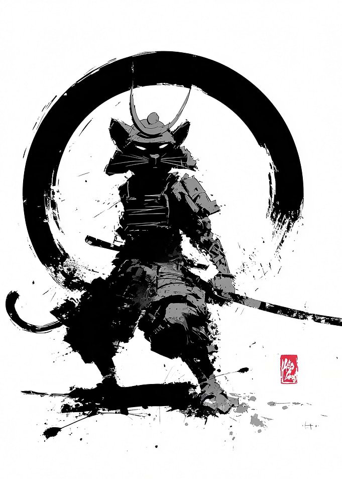 Samurai Cat Warrior