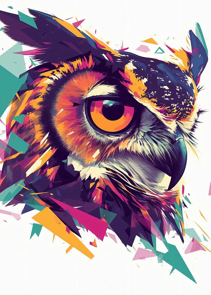Abstract Owl Portrait