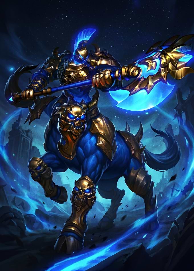 Blue Centaur Warrior with Axe