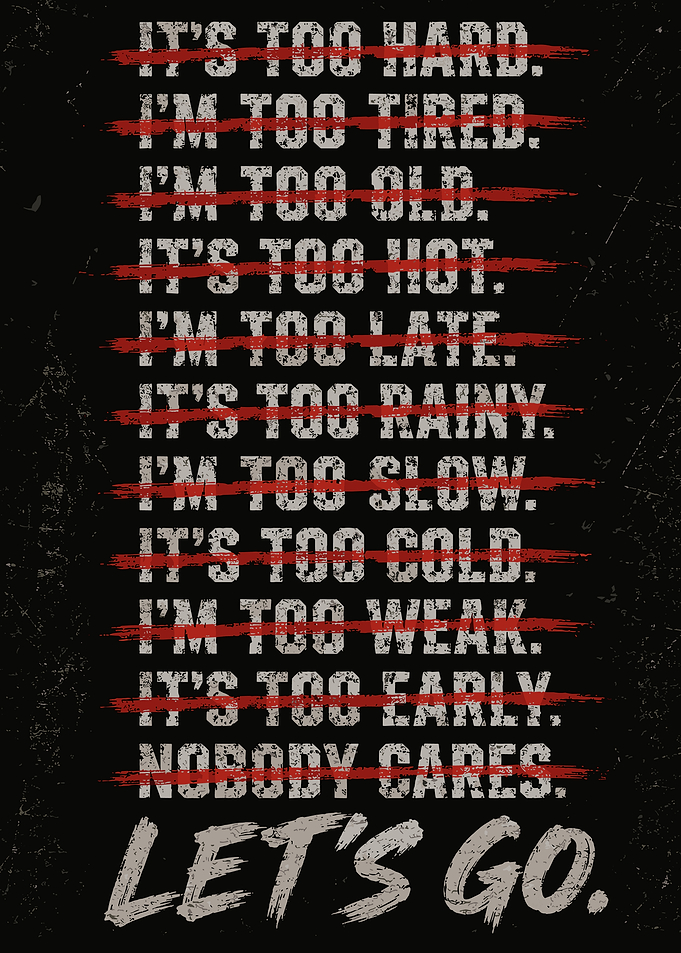 Let's Go Motivational Typography Poster | Mindset Gym Wall Art