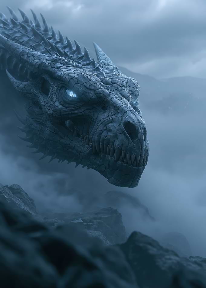 Ice Dragon in Misty Mountains