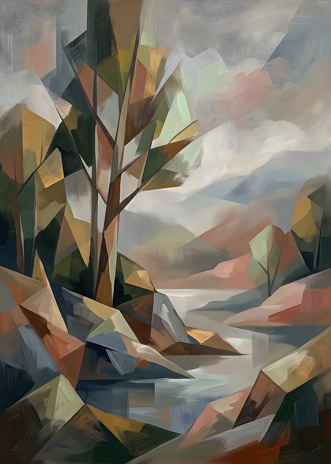 Geometric Landscape Painting