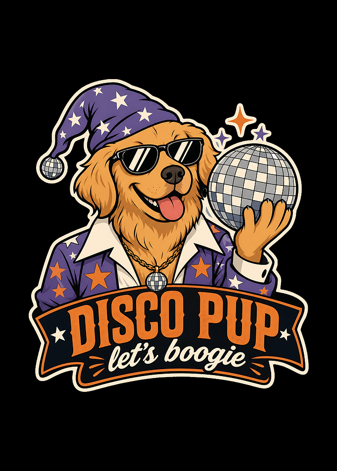 Disco Dog with Disco Ball