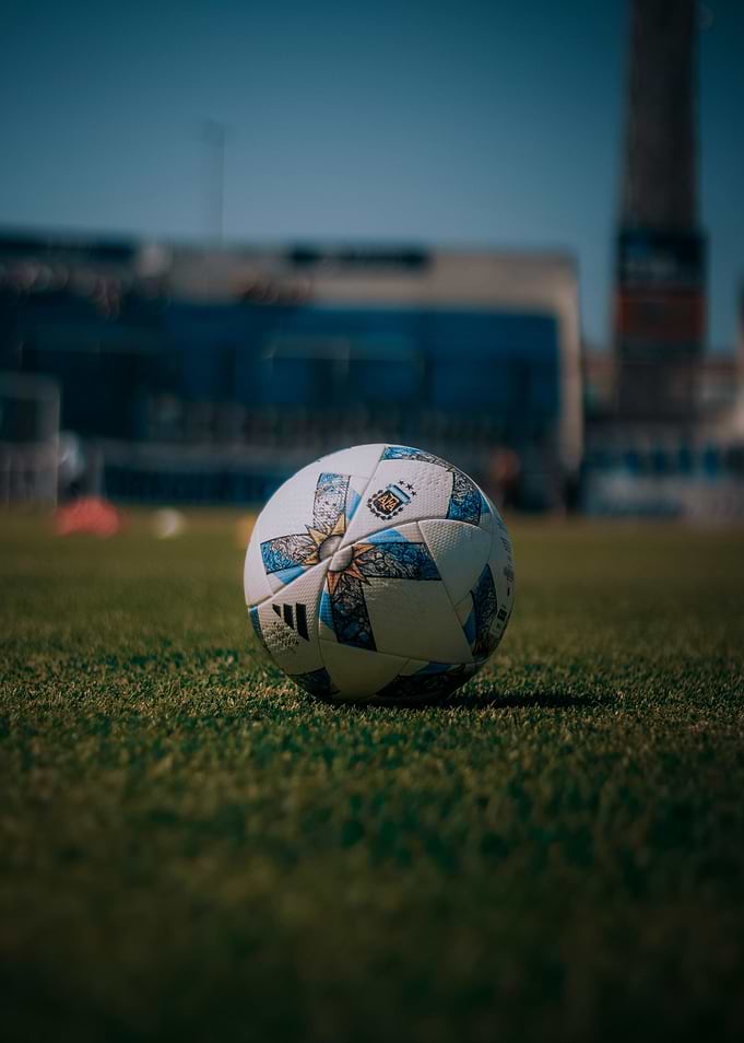 Soccer ball on a grassy field