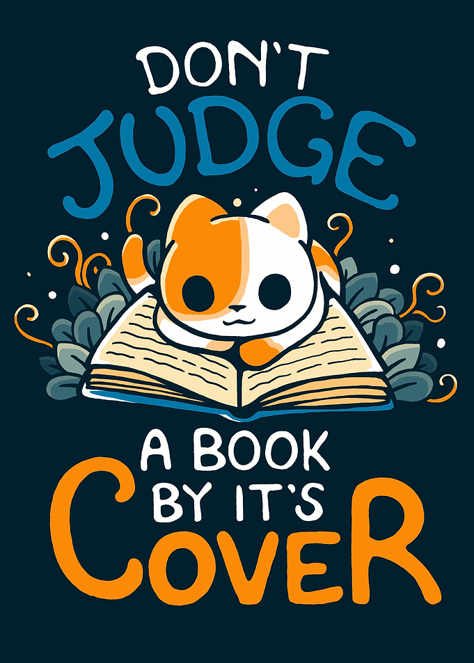 Cute Cat Reading a Book