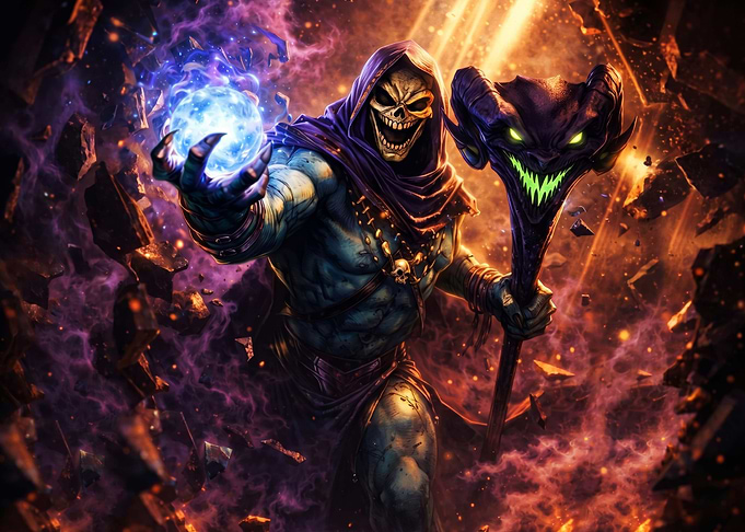 Skeletor with Magic Orb and Staff