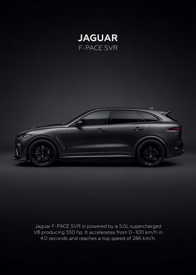 Jaguar F-PACE SVR Car Side Dark