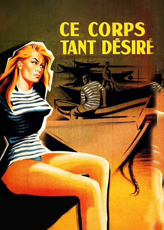 Vintage Movie Poster with Woman and Boats
