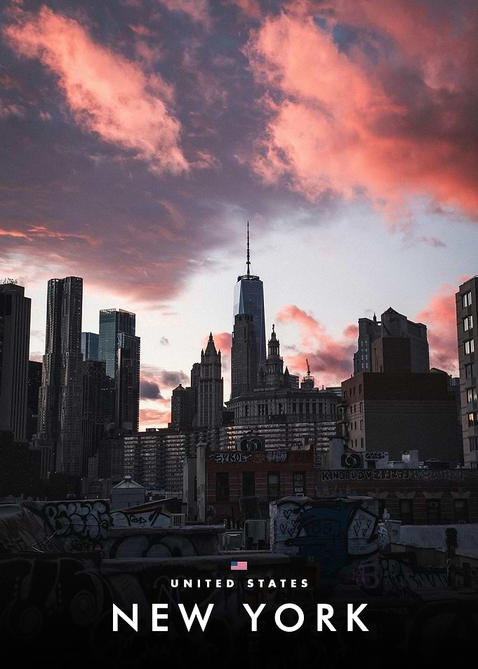 New York City Skyline at Sunset