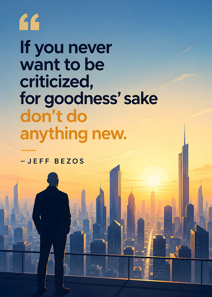 Jeff Bezos quote about criticism and new ideas